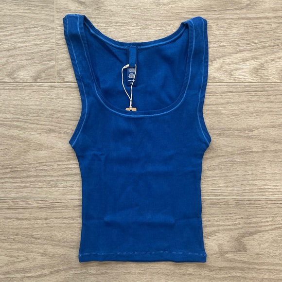 NWT SKIMS Cotton Rib Tank in Cobalt sz XS - RARE